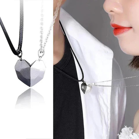 2Pcs Magnetic Couple Necklace with Wishing Stone